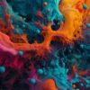 ai generated, particles, powder, colorful, explosion, pattern, movement, waves, physics, molecules, electrons, light, matter, photons, dualism, artificial intelligence, technology, template, fractal, energy, curve, background