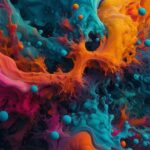 ai generated, particles, powder, colorful, explosion, pattern, movement, waves, physics, molecules, electrons, light, matter, photons, dualism, artificial intelligence, technology, template, fractal, energy, curve, background